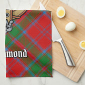 Clan Drummond Crest over Tartan Theedoek (Quarter Fold)