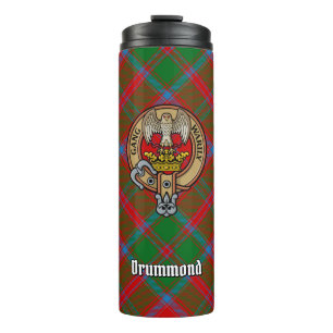 Clan Drummond Crest over Tartan Thermosbeker