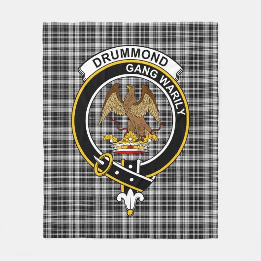 Clan Drummond Gray Tartan Pset Fleece Deken (Voorkant)