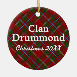 Clan Drummond Scottish Tartan Keramisch Ornament