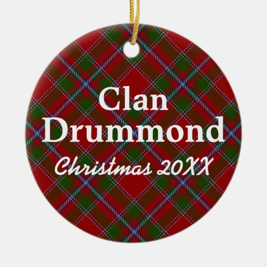 Clan Drummond Scottish Tartan Keramisch Ornament (Voorkant)