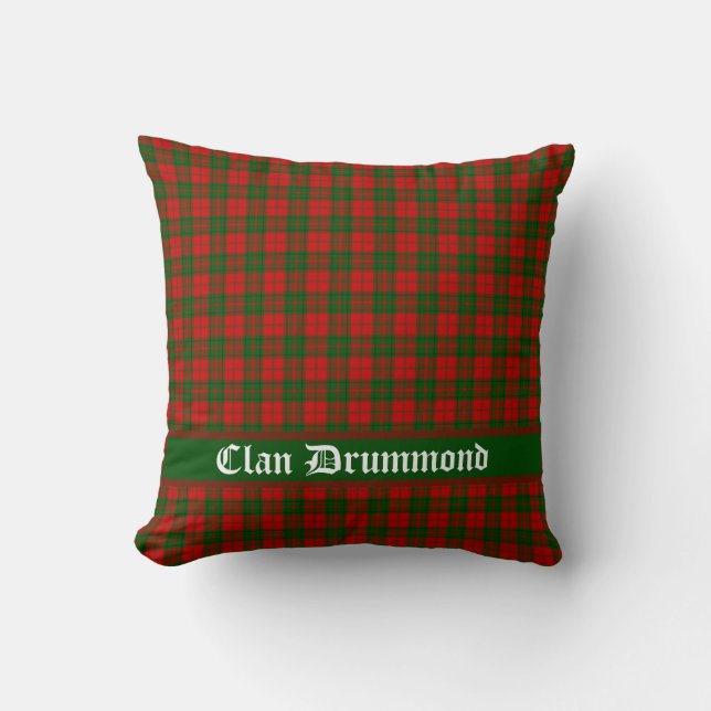 Clan Drummond Tartan Aanpasbaar  Kussen (Voorkant)