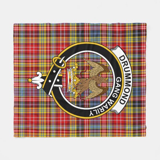Clan drummond van Strathallan Tartan Pset Fleece Deken (Voorkant (Horizontaal))