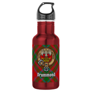 Clan Drummond Wapen over Tartan Waterfles