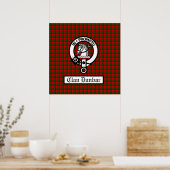 Clan Dunbar Crest Badge & Tartan Poster (Keuken)