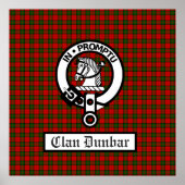Clan Dunbar Crest Badge & Tartan Poster (Voorkant)