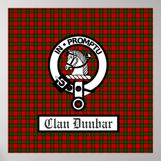 Clan Dunbar Crest Badge & Tartan Poster (Voorkant)