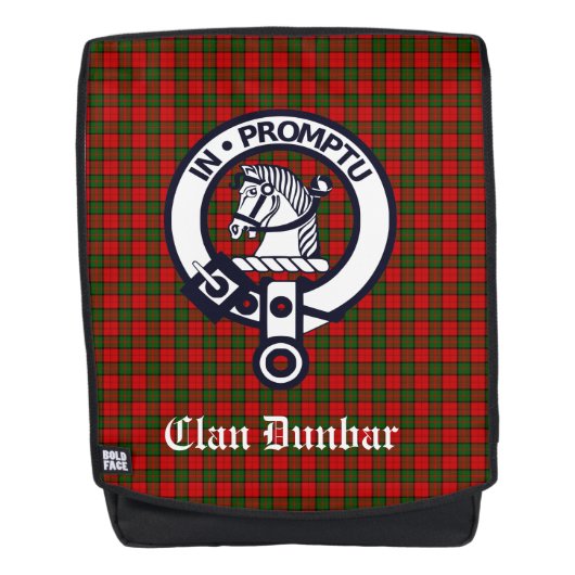 Clan Dunbar Crest Badge & Tartan Rugtassen (Voorkant)