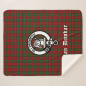 Clan Dunbar Crest Badge & Tartan Sherpa Deken (Voorkant (horizontaal))