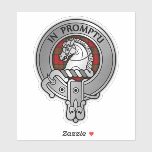 Clan Dunbar Crest & Tartan Sticker (Vel)