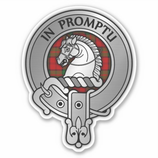 Clan Dunbar Crest & Tartan Sticker (Voorkant)