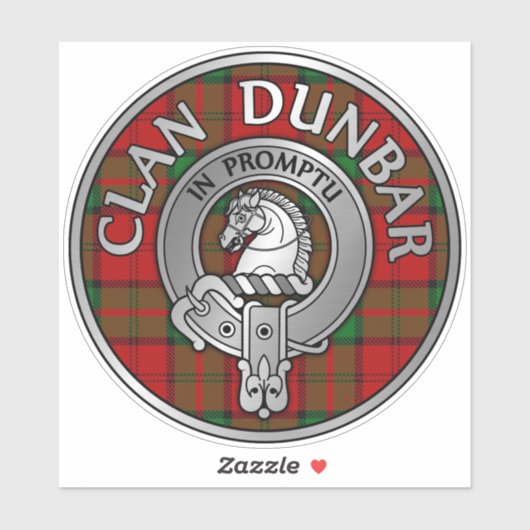 Clan Dunbar Crest & Tartan Sticker (Vel)