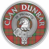 Clan Dunbar Crest & Tartan Sticker (Voorkant)