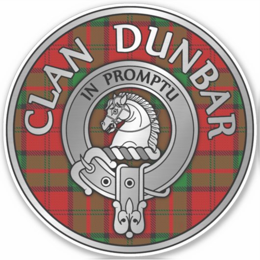 Clan Dunbar Crest & Tartan Sticker (Voorkant)