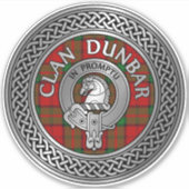 Clan Dunbar Crest & Tartan Sticker (Voorkant)