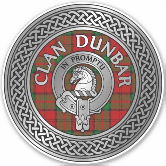 Clan Dunbar Crest & Tartan Sticker (Voorkant)