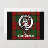 Clan Dunbar Tartan & Crest Badge Briefkaart (Voorkant / Achterkant)