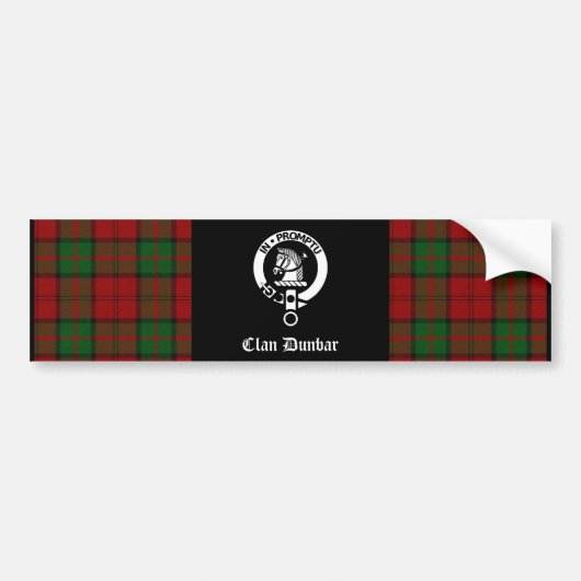 Clan Dunbar Tartan & Crest Badge Bumpersticker (Voorkant)