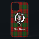 Clan Dunbar Tartan & Crest Badge Case-Mate iPhone Case<br><div class="desc">Schotse Clan Dunbar crest badge en aanpasbare tekst op tartan-achtergrond</div>