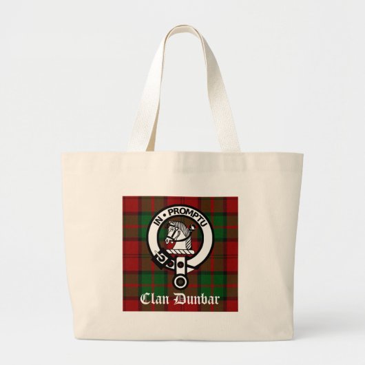 Clan Dunbar Tartan & Crest Badge Grote Tote Bag (Voorkant)