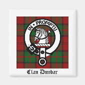 Clan Dunbar Tartan & Crest Badge Magneet (Voorkant)