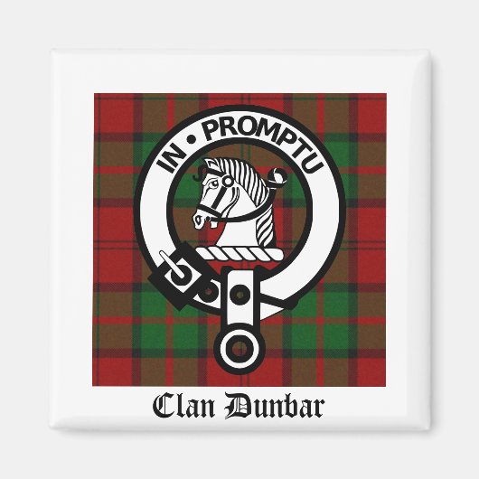Clan Dunbar Tartan & Crest Badge Magneet (Voorkant)