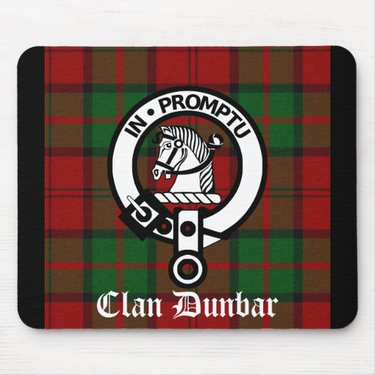 Clan Dunbar Tartan & Crest Badge Muismat (Voorkant)