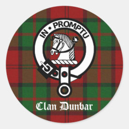 Clan Dunbar Tartan & Crest Badge Ronde Sticker
