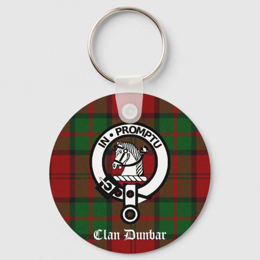 Clan Dunbar Tartan & Crest Badge Sleutelhanger (Voorkant)