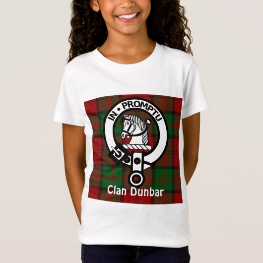 Clan Dunbar Tartan & Crest Badge T-shirt (Voorkant)