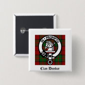 Clan Dunbar Tartan & Crest Badge Vierkante Button 5,1 Cm (Voorkant /achterkant)