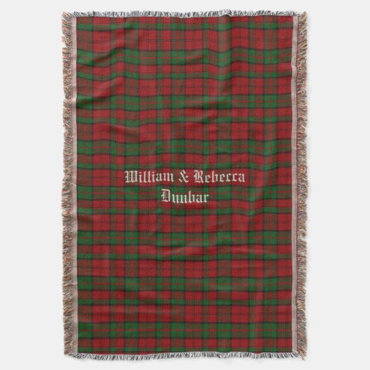 Clan Dunbar Tartan Pset Custom Throw Blanket Deken (Voorkant Verticaal)