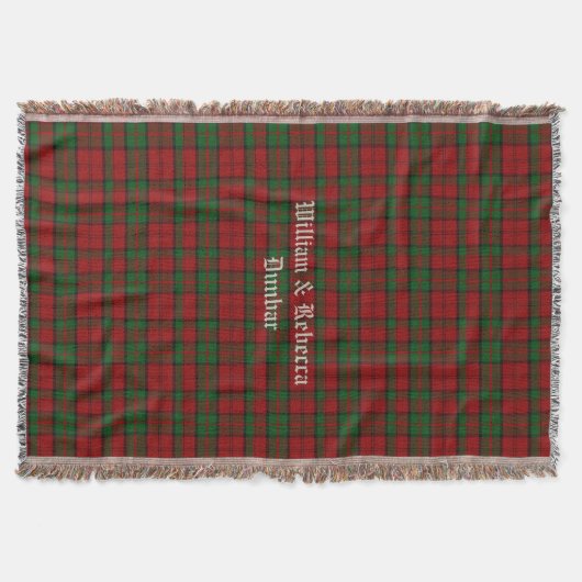 Clan Dunbar Tartan Pset Custom Throw Blanket Deken (Voorkant)