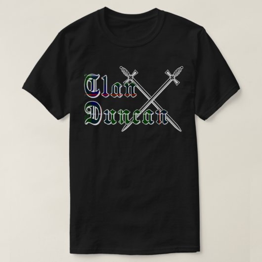 Clan Duncan achternaam achternaam Scottish Tartan T-shirt (Design voorkant)