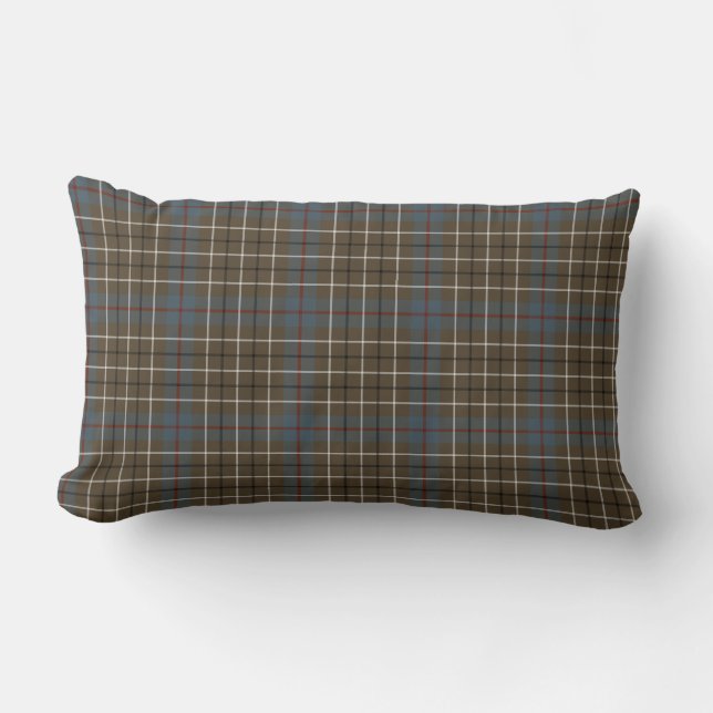 Clan Duncan Brown en Grey Scottish Tartan Kussen (Voorkant)