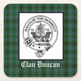 Clan Duncan Crest Badge en Tartan Kartonnen Onderzetters