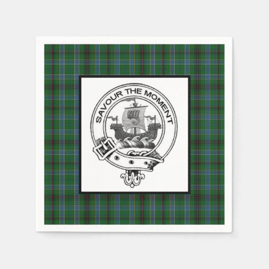 Clan Duncan Crest Badge en Tartan Servet (Voorkant)