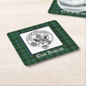 Clan Duncan Crest Badge & Tartan Kartonnen Onderzetters (Schuin)