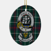 Clan Duncan Crest Badge & Tartan Keramisch Ornament (Rechts)