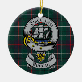 Clan Duncan Crest Badge & Tartan  Keramisch Ornament
