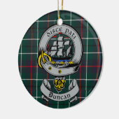 Clan Duncan Crest Badge & Tartan Keramisch Ornament (Links)