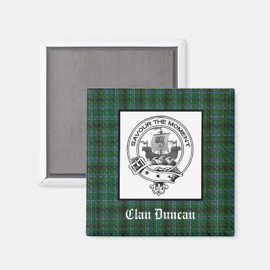 Clan Duncan Crest Badge & Tartan Magneet (Voorkant / Achterkant)