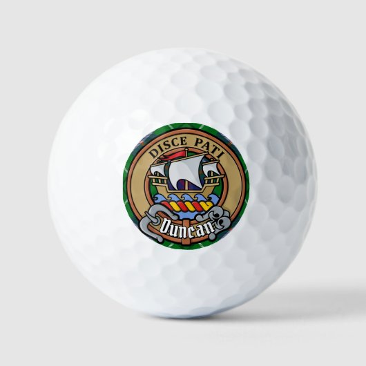 Clan Duncan Crest over Tartan Golfballen (Voorkant)