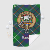 Clan Duncan Crest over Tartan Golfhanddoek (Insitu)
