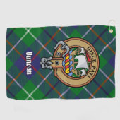 Clan Duncan Crest over Tartan Golfhanddoek (Horizontaal)