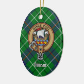Clan Duncan Crest over tartan Keramisch Ornament (Links)