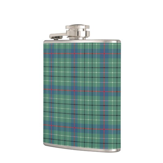 Clan Duncan licht groen en blauw oud tartan Heupfles (Links)