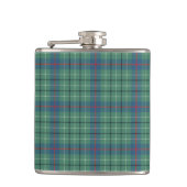 Clan Duncan licht groen en blauw oud tartan Heupfles (Voorkant)