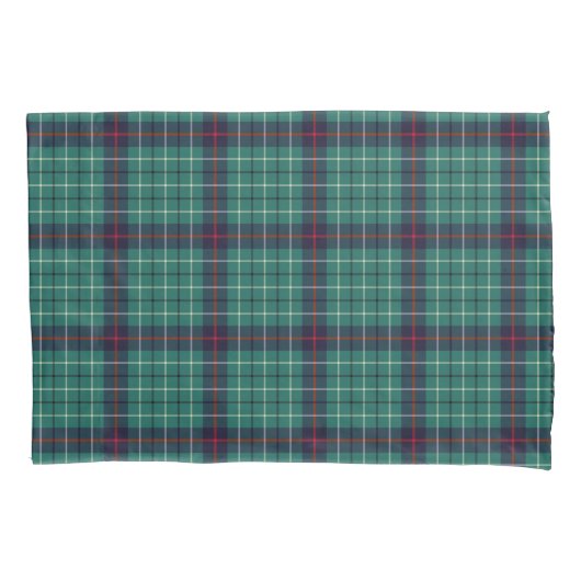 Clan Duncan Modern Tartan Turquoise Schots geruit Kussensloop (Voorkant)