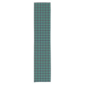 Clan Duncan Navy Blue en Turquoise Modern Tartan Korte Tafelloper (Voorkant)